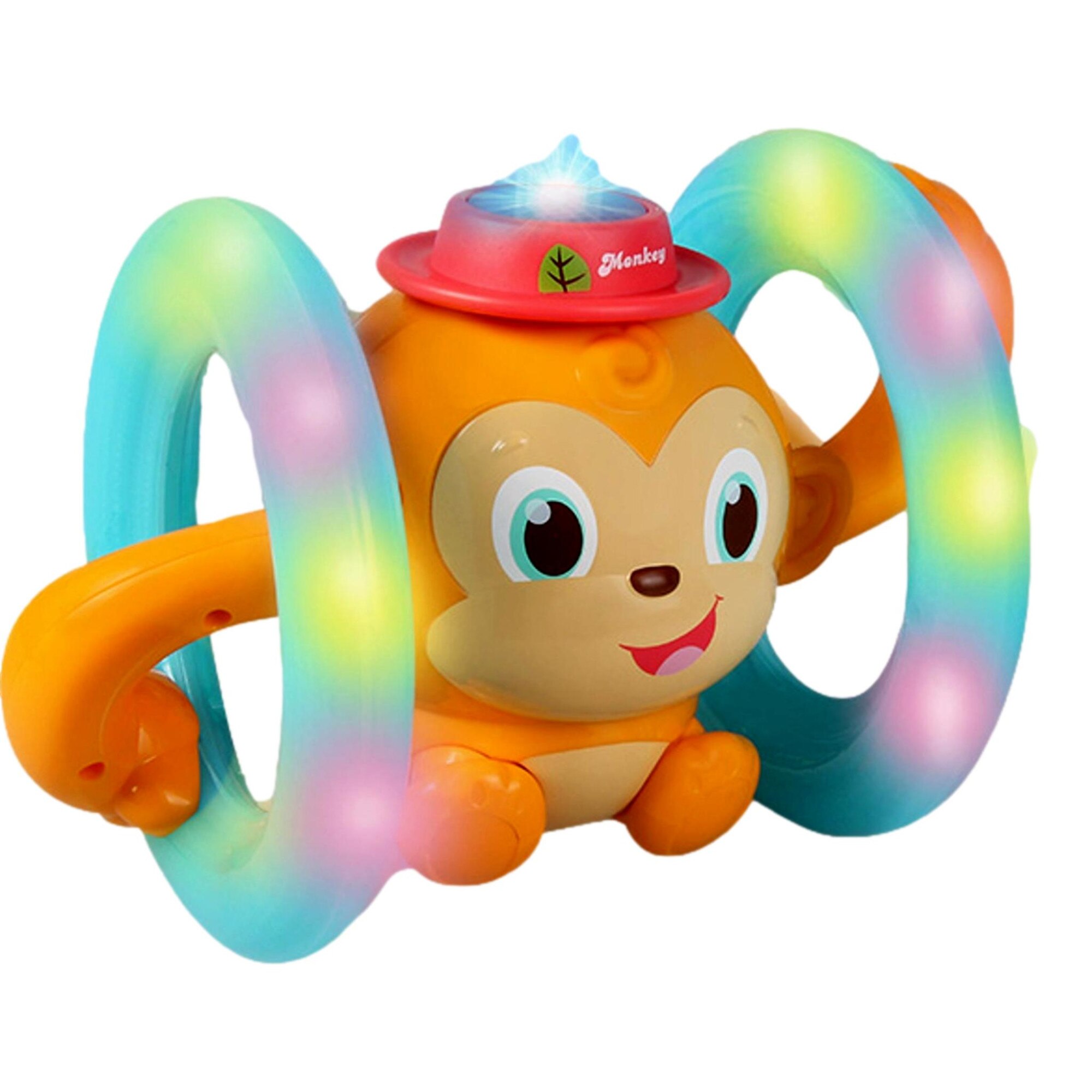 Jucarie interactiva bebelus Maimutica Buclucasa, 10 activitati, lumini si sunete, 18M+