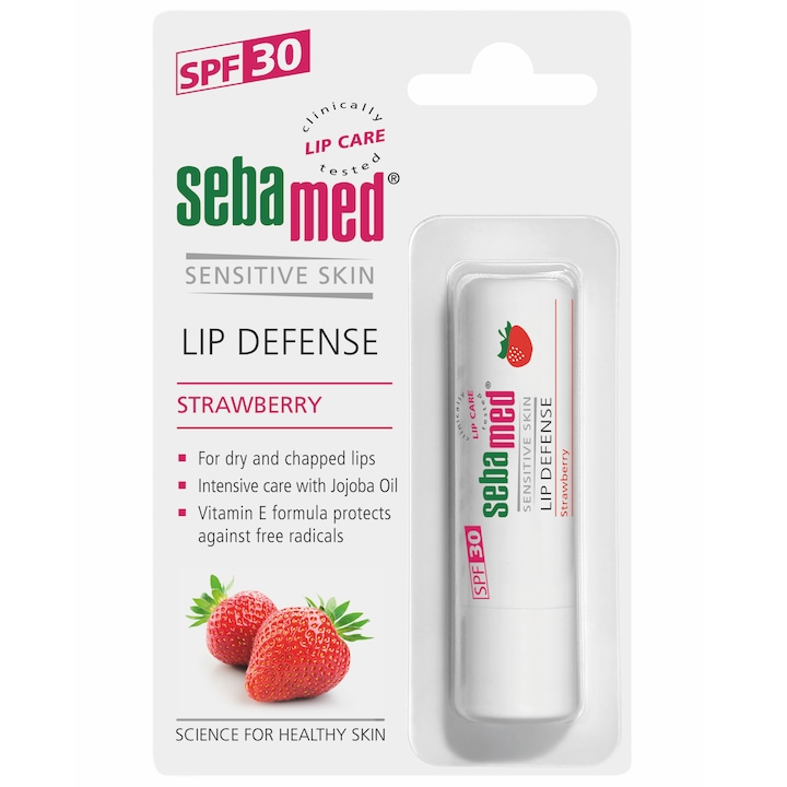 Дерматологичен балсам за устни Semabed, С аромат на ягода, 4.8 гр