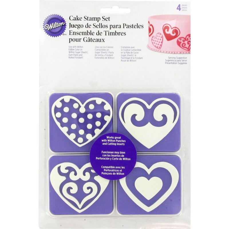 Stampile pentru decorare, forme de inima, Wilton