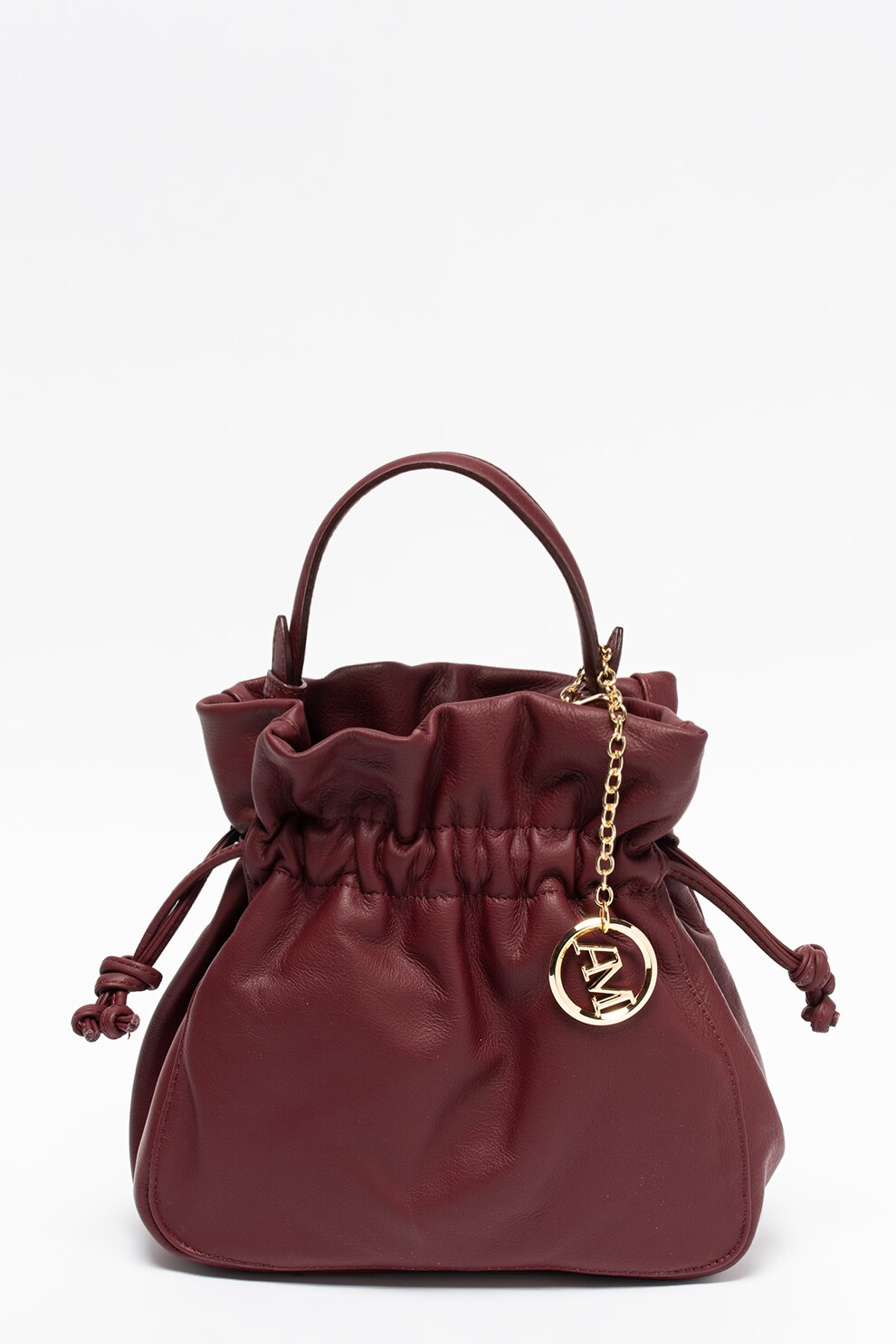 Antonia Moretti, Geanta bucket de piele, Violet pruna