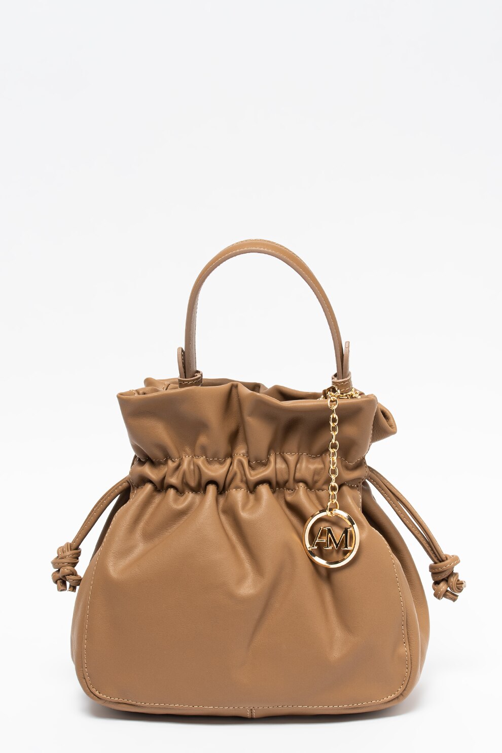 Antonia Moretti, Geanta bucket de piele, Taupe