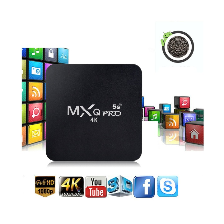 MXQ Pro TV Box 4 GB/64 GB, Android 10.1, HDMI, Wi-Fi, négymagos