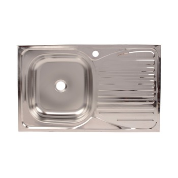 Chiuveta bucatarie din inox, 80 x 50 cm, adancime cuva 9 cm, stativa, stanga Chiuveta bucatarie din inox, 80 x 50 cm, adancime cuva 9 cm, stativa, stanga