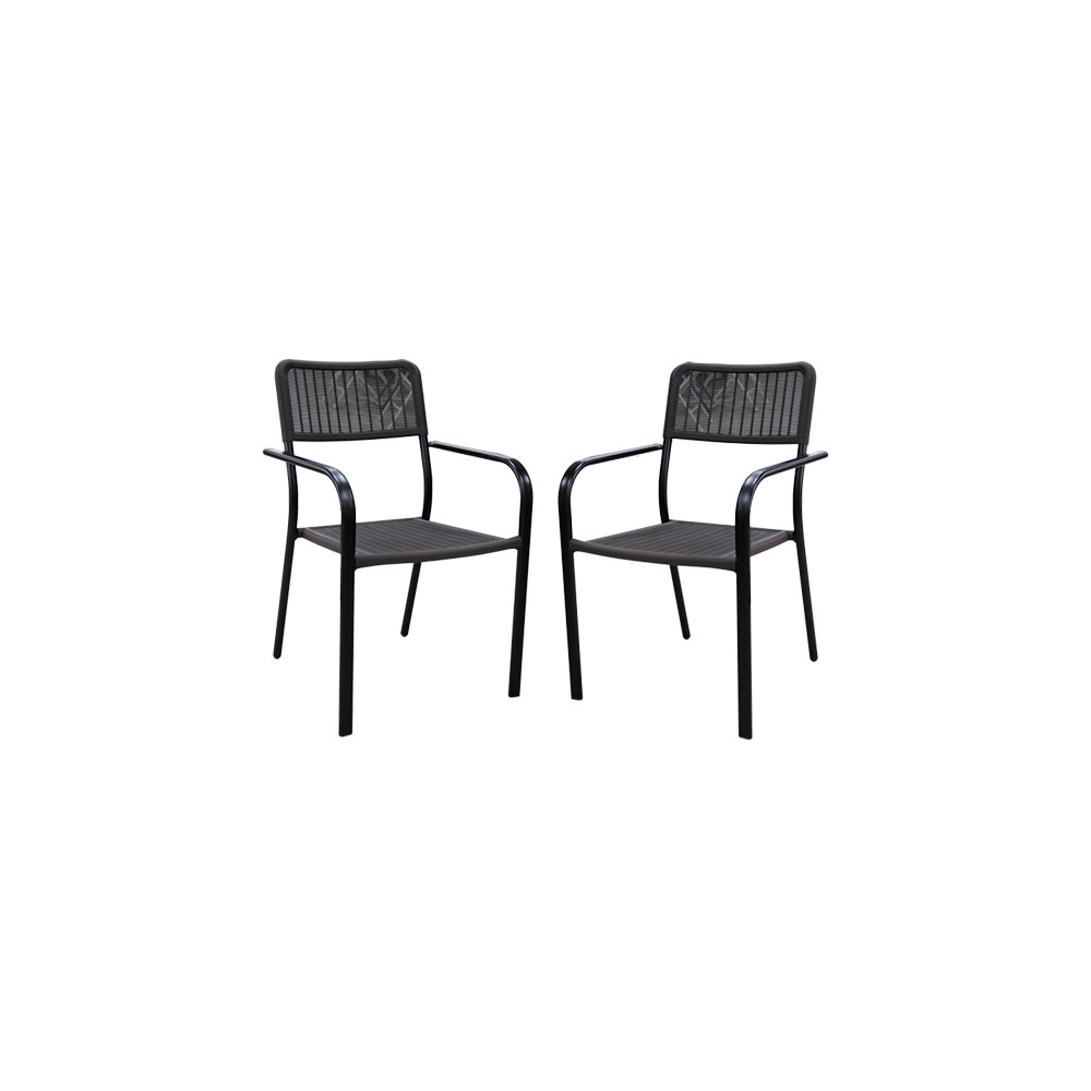 Set 2 scaune cu brate RAKI CAMPMAN 55,5x54x80cm maro