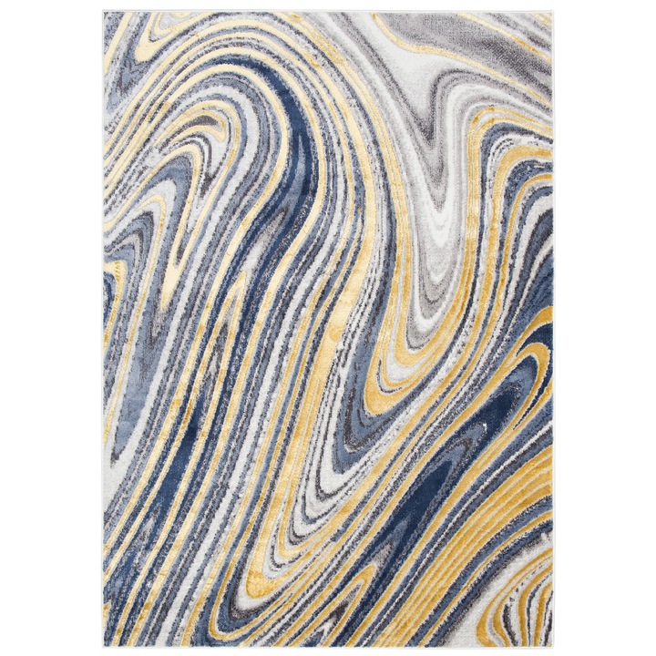 Covor Shine Modern Gold Unique Chemex FA89A FTZ cremos 140x200