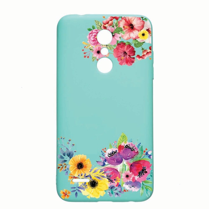 Калъф за LG K11 / K11 Plus / K10 2018, Flower, устойчив на износване, противоплъзгащ се, премиум силикон, Mint, M56
