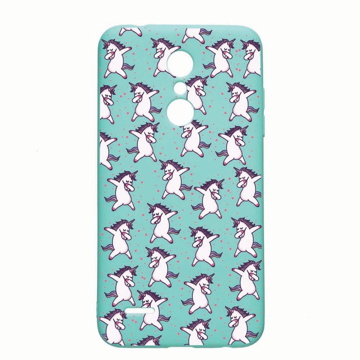 Husa LG K11 / K11 Plus / K10 2018, Unicorn, rezistenta la uzura, anti-alunecare, din silicon Premium, Mint, M73