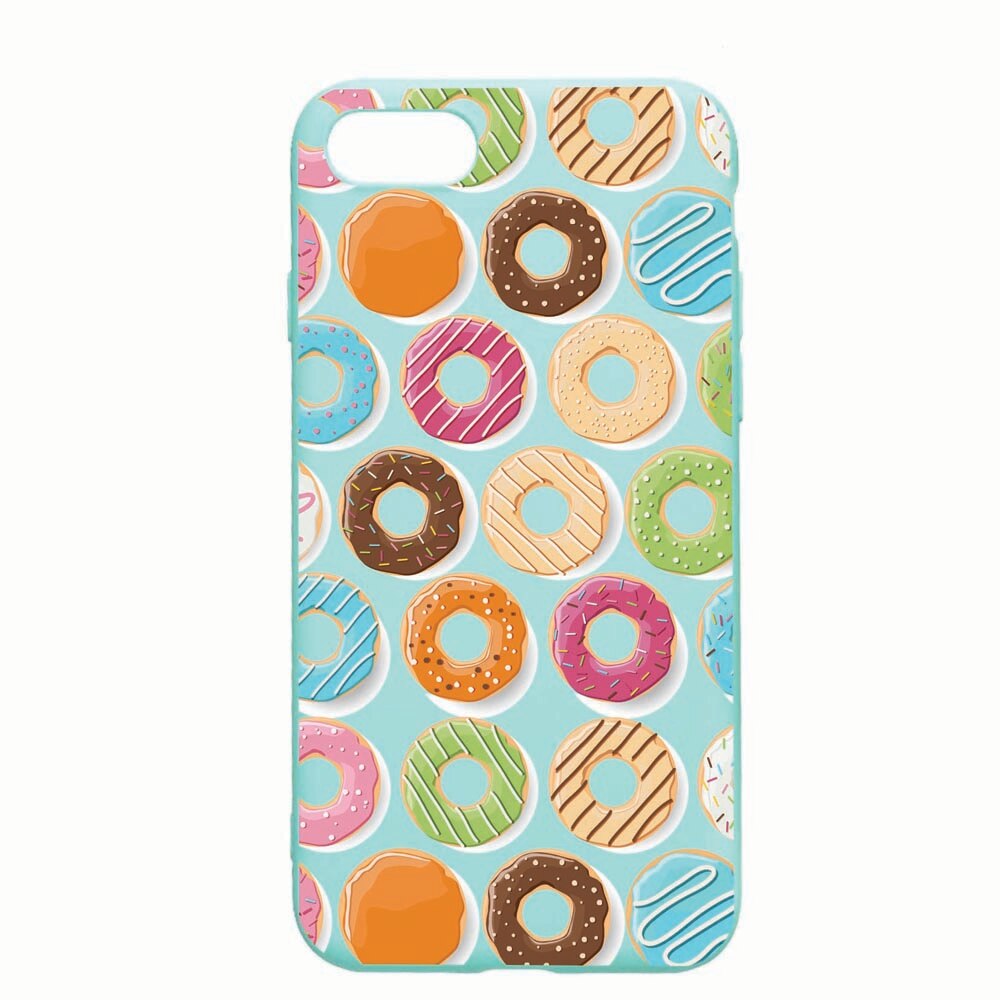 Husa Apple iPhone SE 2 / iPhone 7 / iPhone 8, Donuts, rezistenta la uzura, anti-alunecare, din silicon Premium, Mint, M66