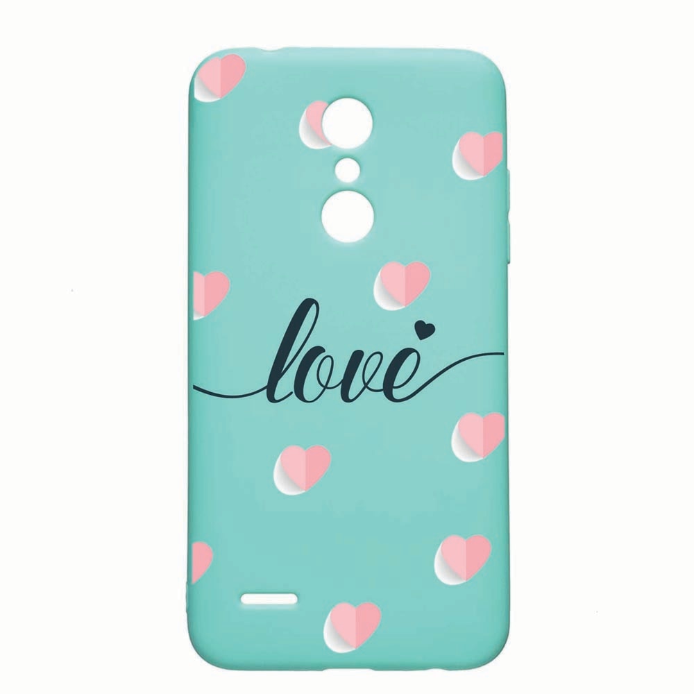 Husa LG K11 / K11 Plus / K10 2018, Love Flying Hearts, rezistenta la uzura, anti-alunecare, din silicon Premium, Mint, M85