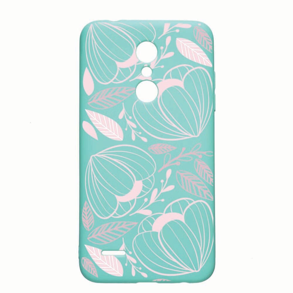 Husa LG K11 / K11 Plus / K10 2018, Pink Flower, rezistenta la uzura, anti-alunecare, din silicon Premium, Mint, M113