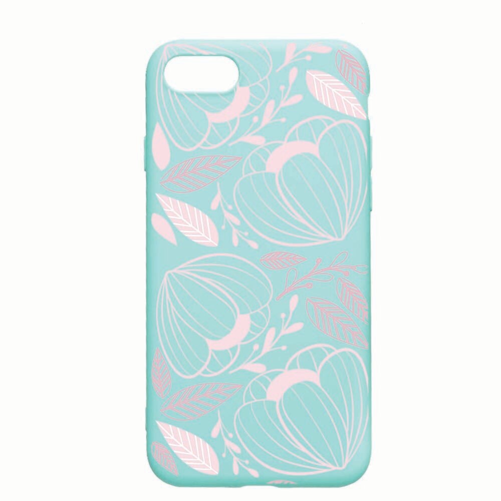 Husa Apple iPhone SE 2 / iPhone 7 / iPhone 8, Pink Flower, rezistenta la uzura, anti-alunecare, din silicon Premium, Mint, M113
