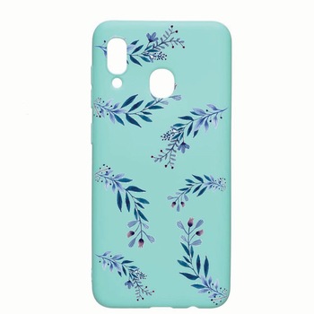 Husa Samsung Galaxy A30 / Galaxy A20, Blue Flower, rezistenta la uzura, anti-alunecare, din silicon Premium, Mint, M116 Husa Samsung Galaxy A30 / Galaxy A20, Blue Flower, rezistenta la uzura, anti-alunecare, din silicon Premium, Mint, M116