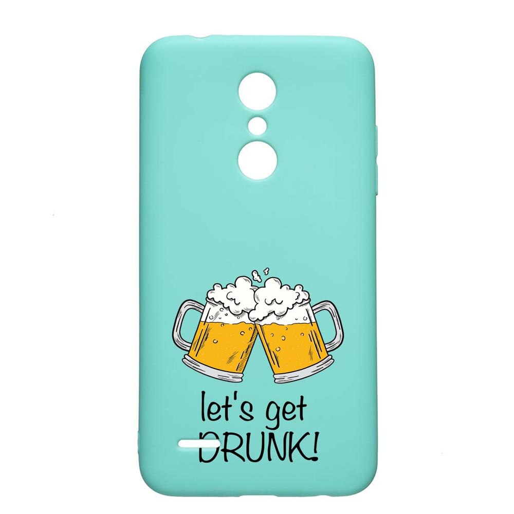 Husa LG K11 / K11 Plus / K10 2018, Lets Get Drunk, rezistenta la uzura, anti-alunecare, din silicon Premium, Mint, M170