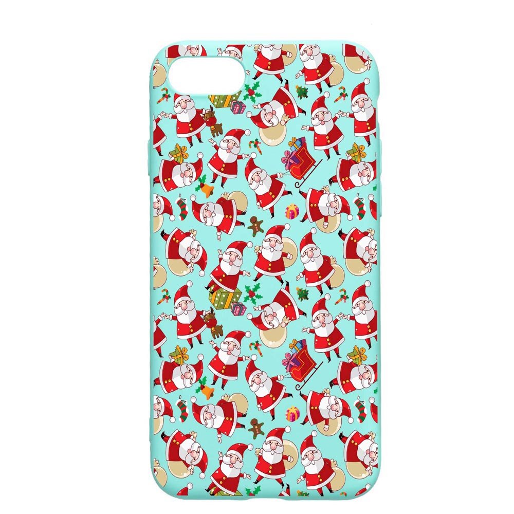 Husa Apple iPhone SE 2 / iPhone 7 / iPhone 8, Xmas, rezistenta la uzura, anti-alunecare, din silicon Premium, Mint, M315