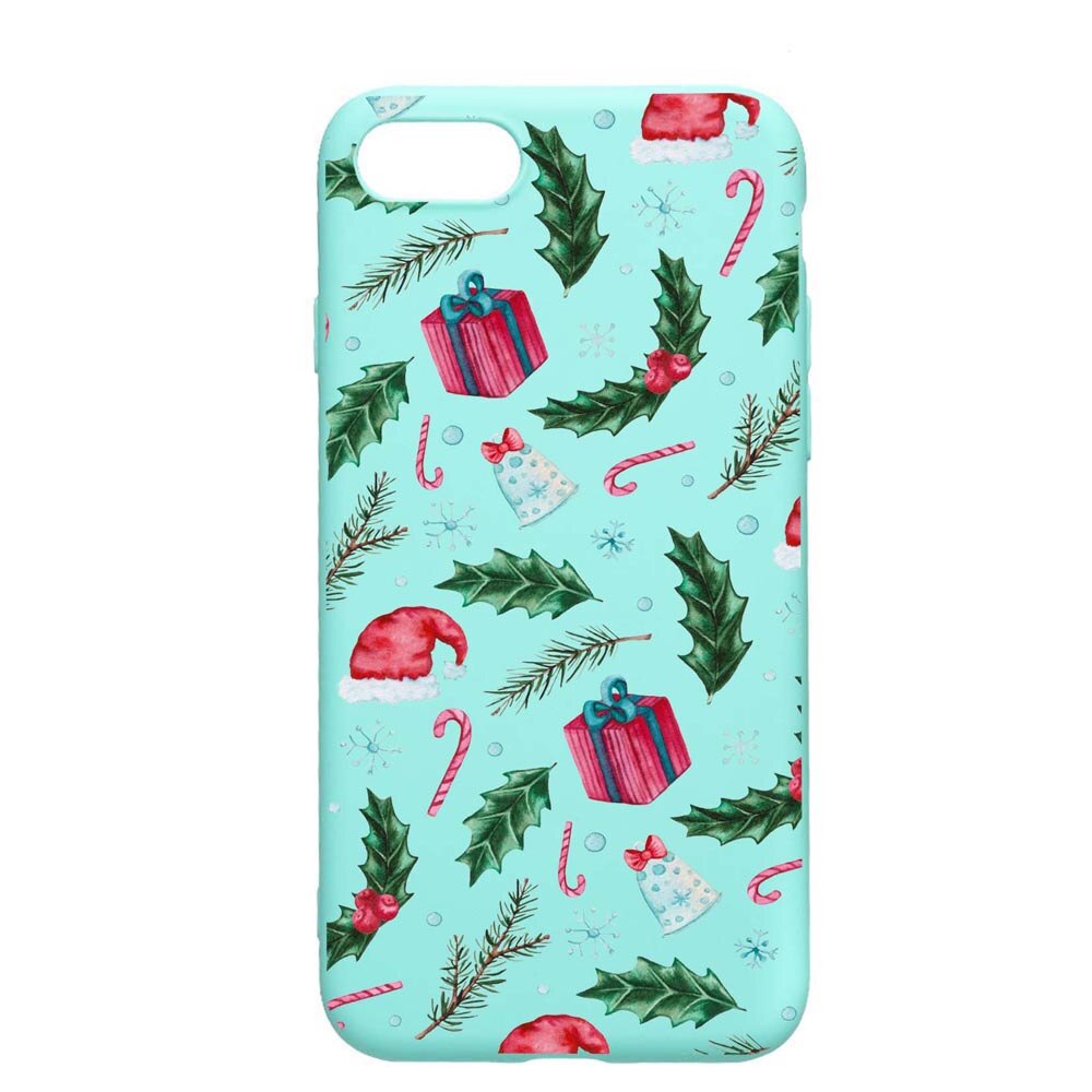 Husa Apple iPhone SE 2 / iPhone 7 / iPhone 8, Xmas, rezistenta la uzura, anti-alunecare, din silicon Premium, Mint, M314
