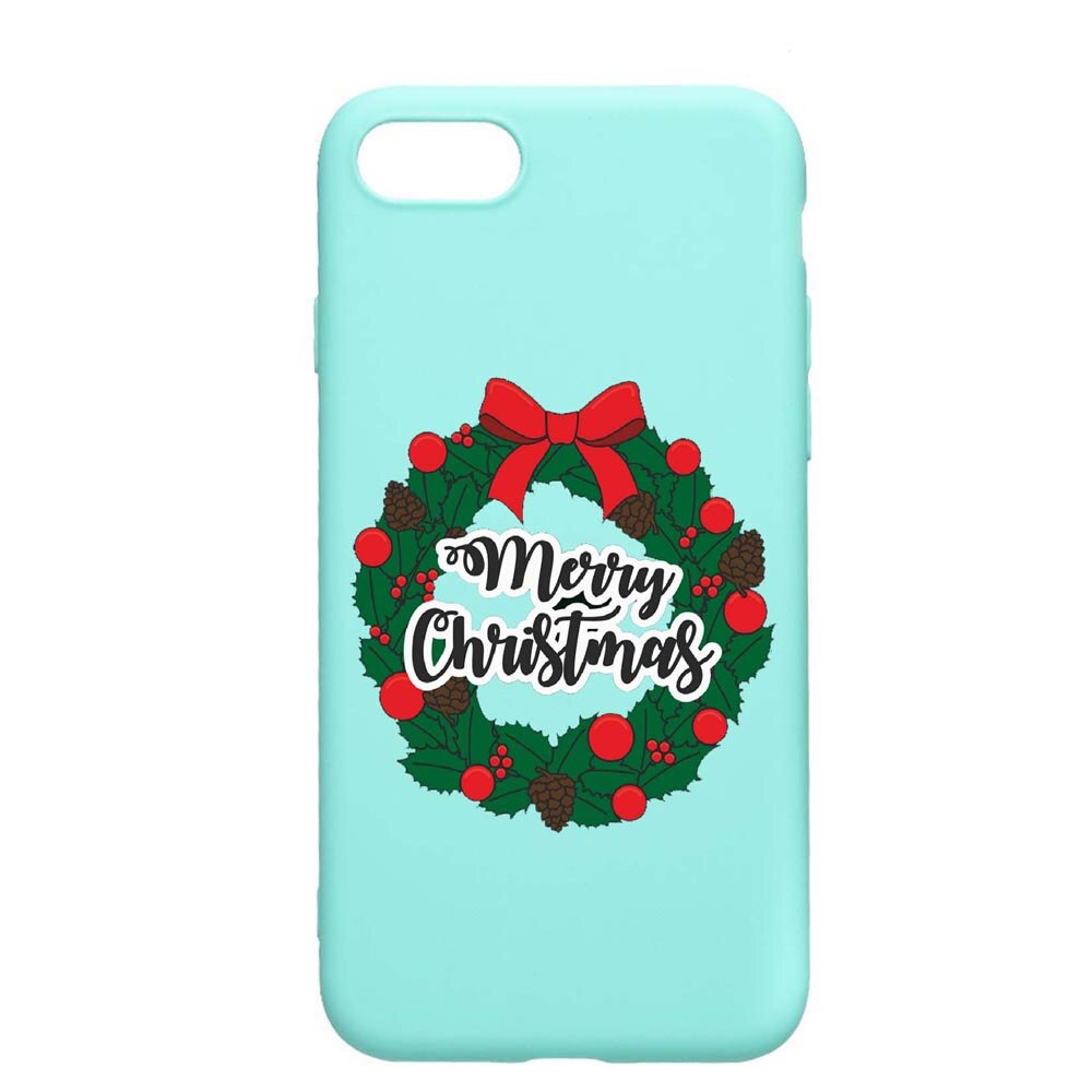 Husa Apple iPhone SE 2 / iPhone 7 / iPhone 8, Merry Christmas, rezistenta la uzura, anti-alunecare, din silicon Premium, Mint, M346