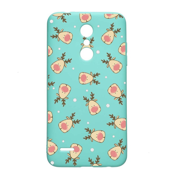 Husa LG K11 / K11 Plus / K10 2018, Xmas reindeer, rezistenta la uzura, anti-alunecare, din silicon Premium, Mint, M349