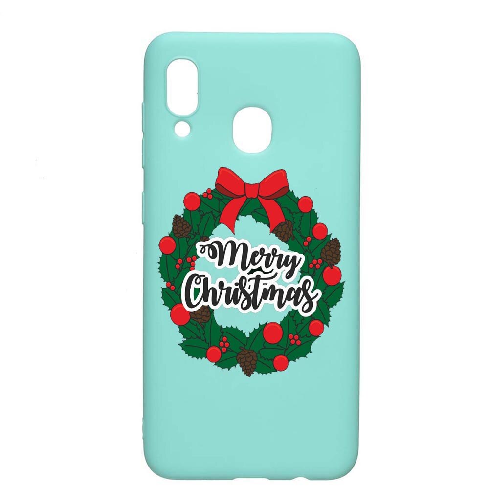 Husa Samsung Galaxy A30 / Galaxy A20, Merry Christmas, rezistenta la uzura, anti-alunecare, din silicon Premium, Mint, M346
