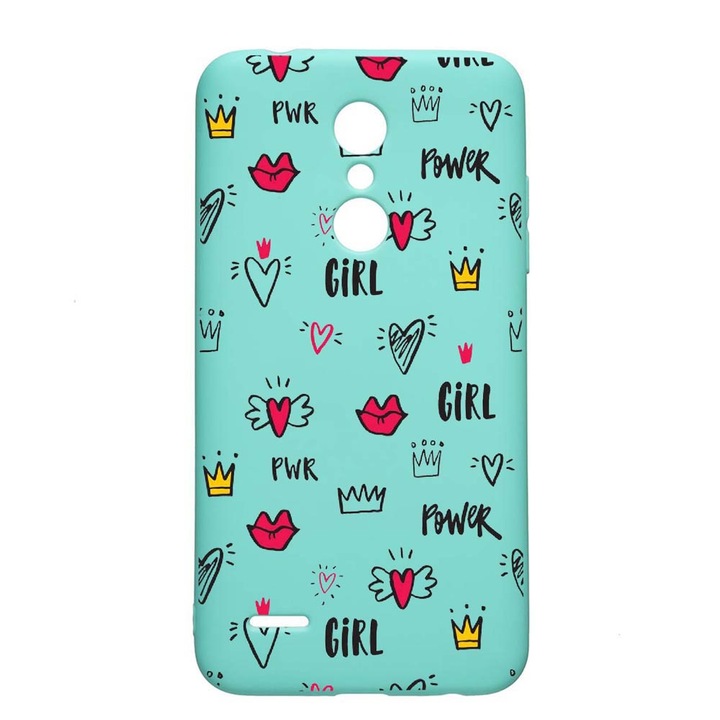 LG K11 / K11 Plus / K10 2018, Girl Power, устойчив на износване, противоплъзгащ се, премиум силиконов калъф, мента, M249