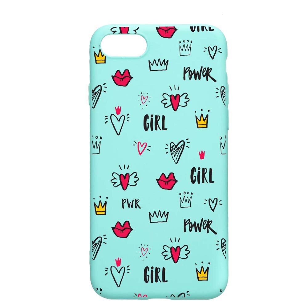 Husa Apple iPhone SE 2 / iPhone 7 / iPhone 8, Girl Power, rezistenta la uzura, anti-alunecare, din silicon Premium, Mint, M249