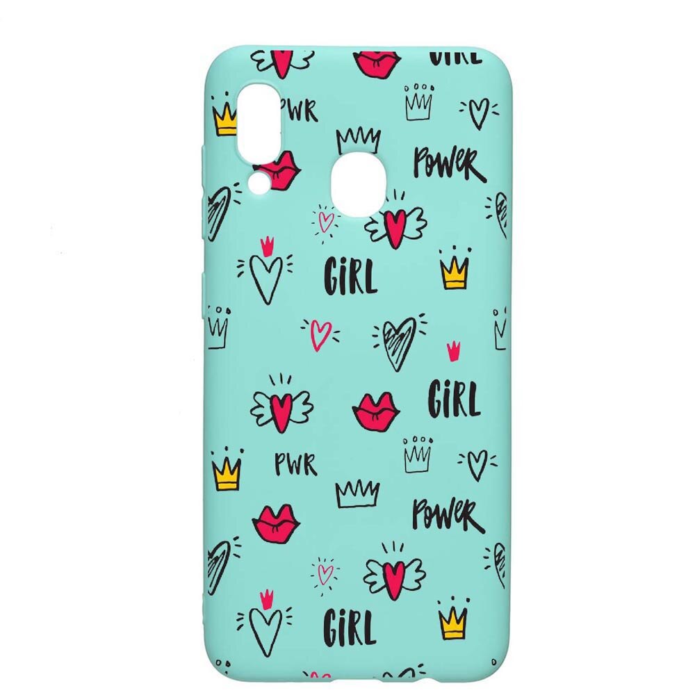 Husa Samsung Galaxy A30 / Galaxy A20, Girl Power, rezistenta la uzura, anti-alunecare, din silicon Premium, Mint, M249