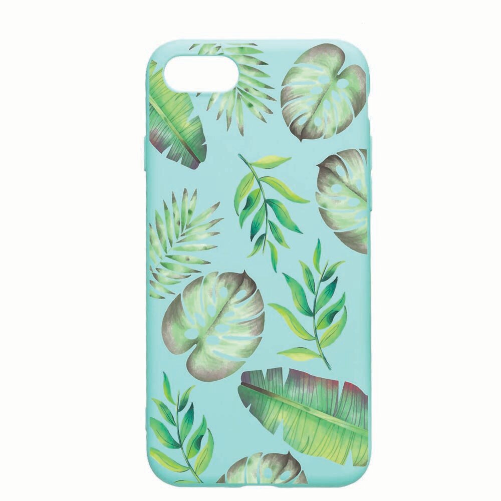 Husa Apple iPhone SE 2 / iPhone 7 / iPhone 8, Tropical, rezistenta la uzura, anti-alunecare, din silicon Premium, Mint, M150