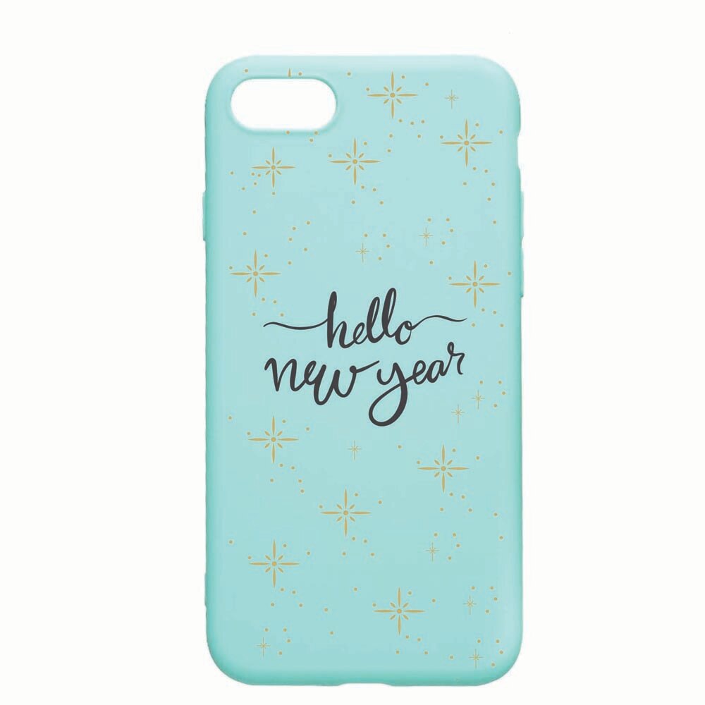Husa Apple iPhone SE 2 / iPhone 7 / iPhone 8, Hello New Year, rezistenta la uzura, anti-alunecare, din silicon Premium, Mint, M173