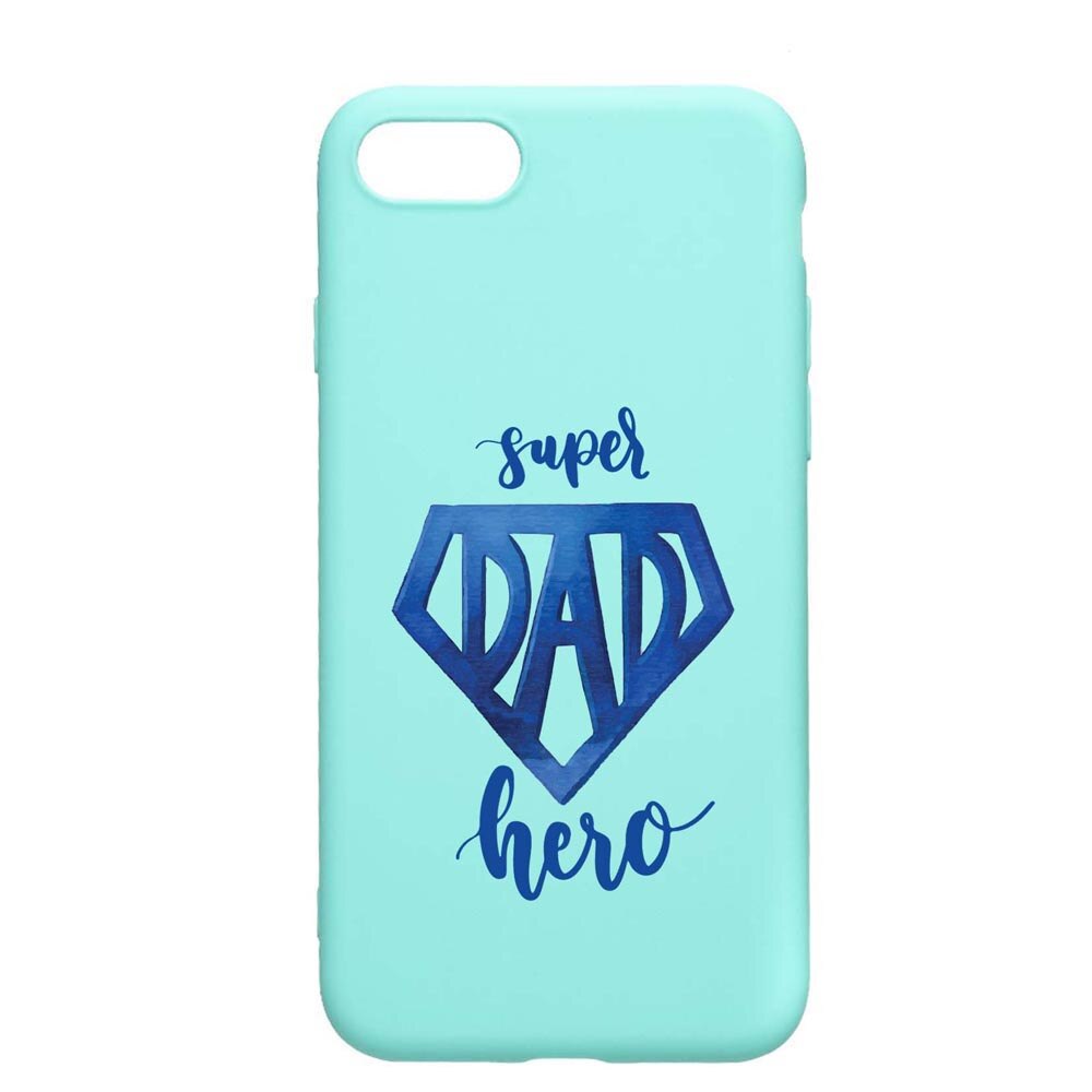 Husa Apple iPhone SE 2 / iPhone 7 / iPhone 8, Super Hero Dad, rezistenta la uzura, anti-alunecare, din silicon Premium, Mint, M182