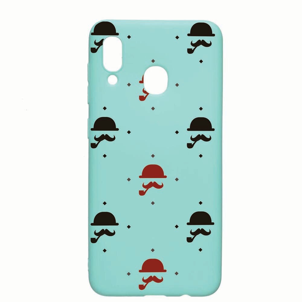 Husa Samsung Galaxy A30 / Galaxy A20, Mustache, rezistenta la uzura, anti-alunecare, din silicon Premium, Mint, M180