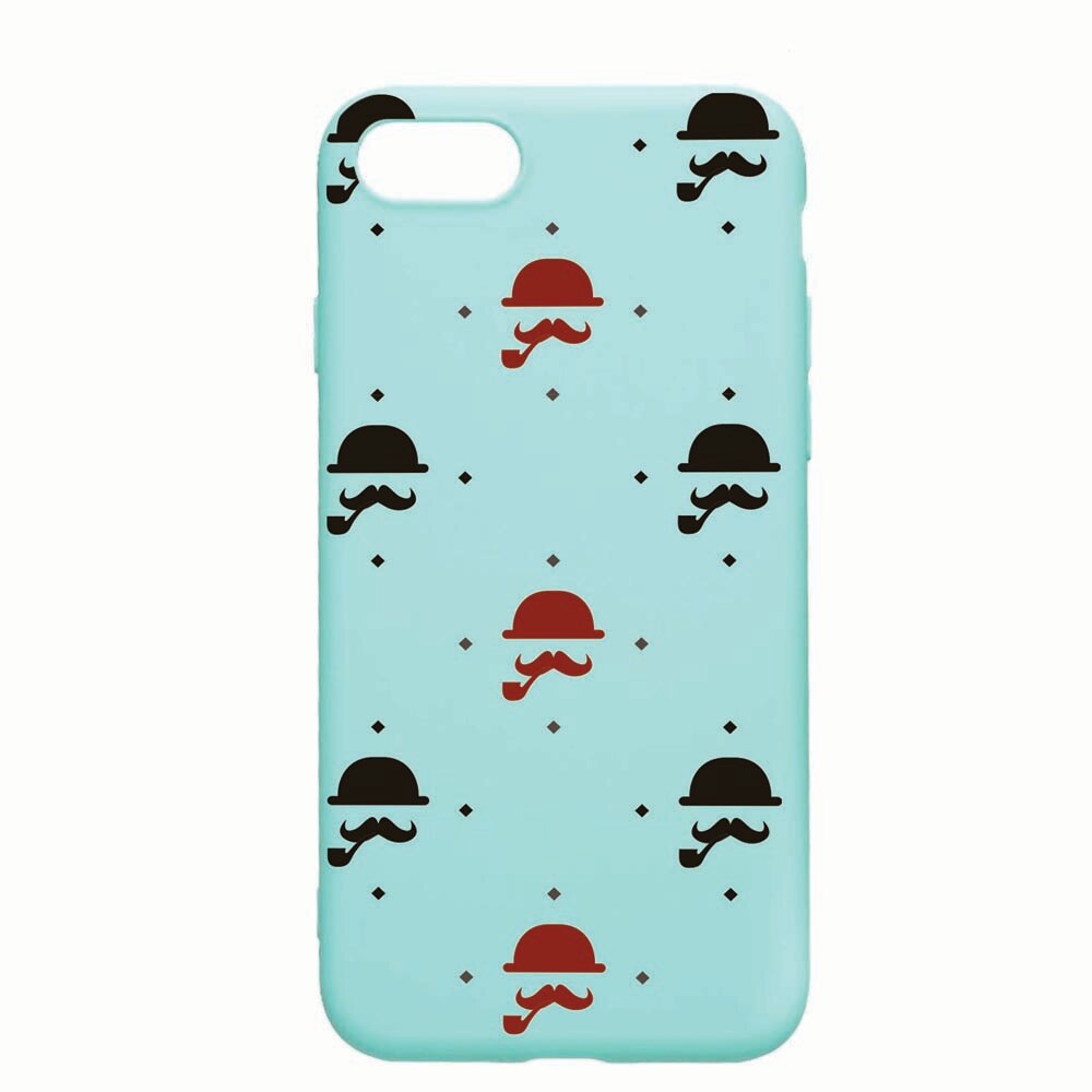 Husa Apple iPhone SE 2 / iPhone 7 / iPhone 8, Mustache, rezistenta la uzura, anti-alunecare, din silicon Premium, Mint, M180