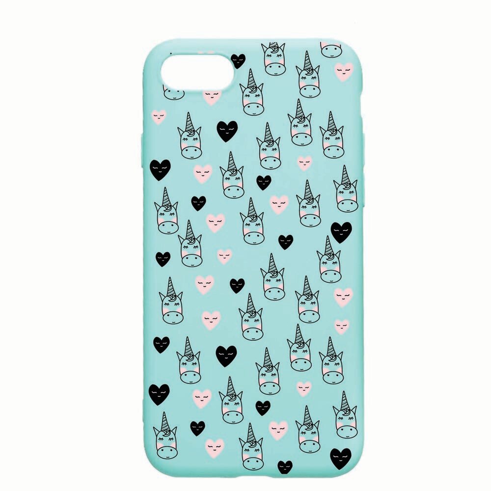 Husa Apple iPhone SE 2 / iPhone 7 / iPhone 8, Unicorn, rezistenta la uzura, anti-alunecare, din silicon Premium, Mint, M190