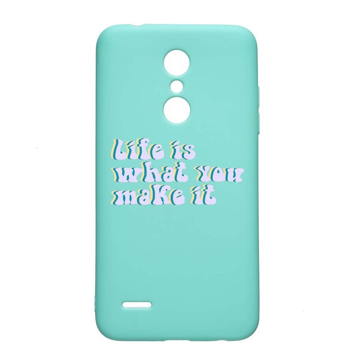 Husa LG K11 / K11 Plus / K10 2018, Life Is, rezistenta la uzura, anti-alunecare, din silicon Premium, Mint, M491