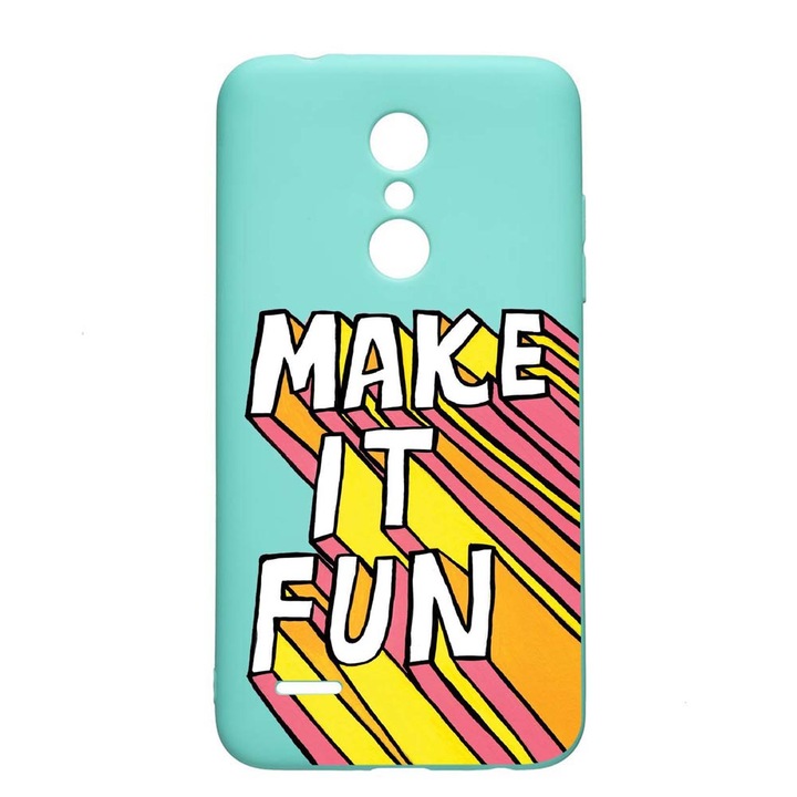Калъф за LG K11 / K11 Plus / K10 2018, Make it fun, устойчив на износване, противоплъзгащ, премиум силикон, мента, M494