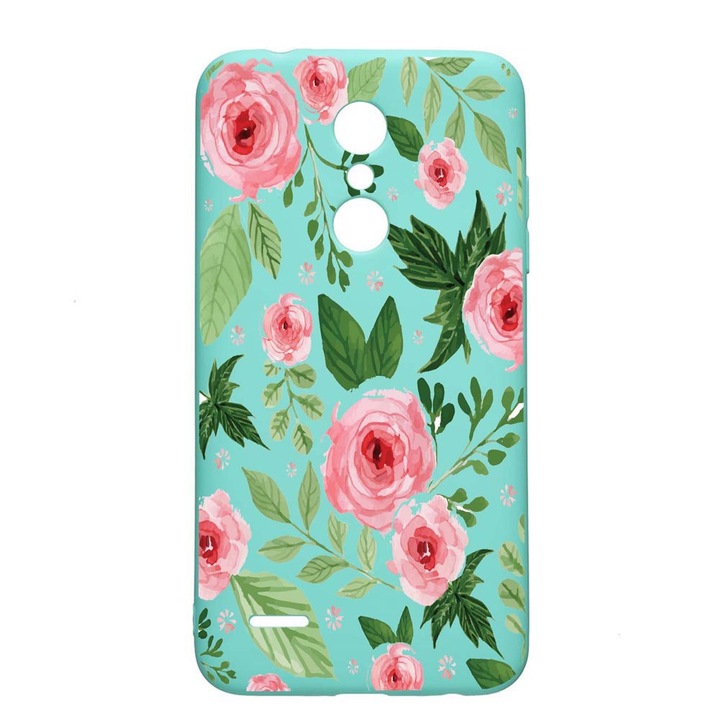Калъф LG K11 / K11 Plus / K10 2018, Цветя - пастелни цветове, износоустойчив, противоплъзгащ, премиум силикон, мента, M509