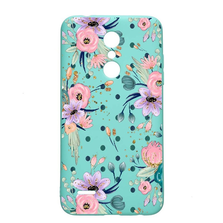 LG K11 / K11 Plus / K10 2018, пролетно цвете, устойчив на износване, противоплъзгащ се, премиум силиконов калъф, мента, M495