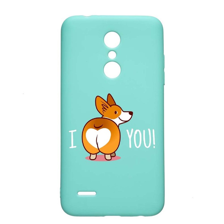LG K11 / K11 Plus / K10 2018 Sweet Doggy Emoji Устойчив на износване противоплъзгащ премиум силиконов калъф Mint M593