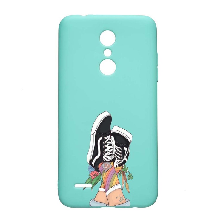 Калъф за LG K11 / K11 Plus / K10 2018, Vans - маратонки, износоустойчив, противоплъзгащ, премиум силикон, мента, M600