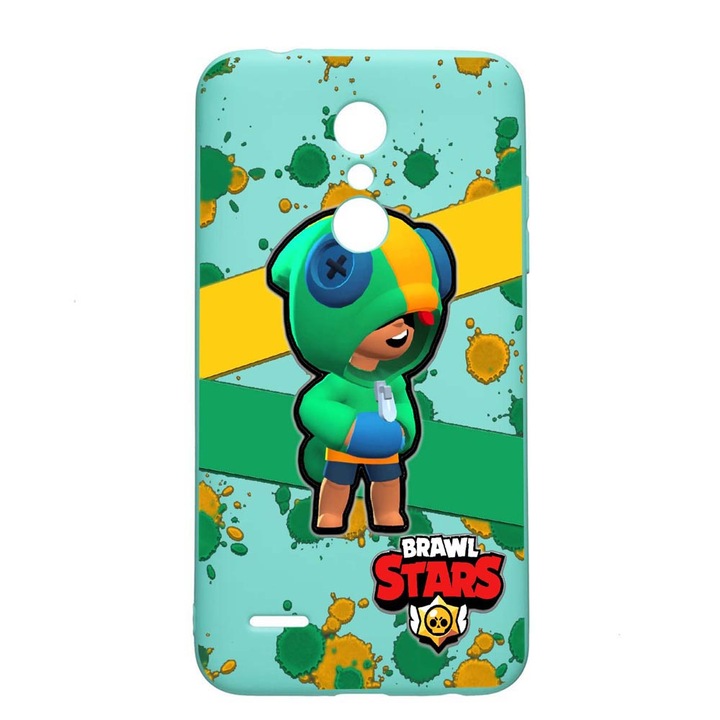 Husa LG K11 / K11 Plus / K10 2018, Brawl Star Leon, rezistenta la uzura, anti-alunecare, din silicon Premium, Mint, M647