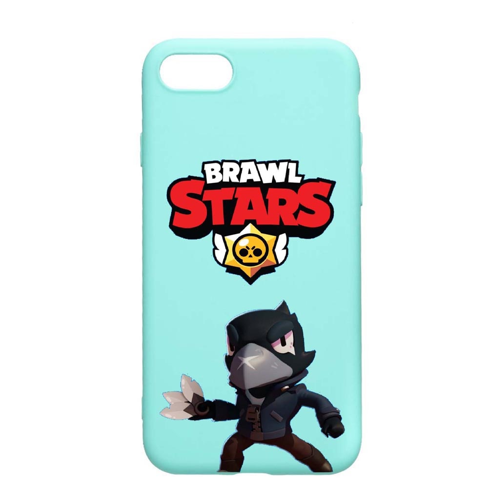 Husa Apple iPhone SE 2 / iPhone 7 / iPhone 8, Brawl Stars Crow, rezistenta la uzura, anti-alunecare, din silicon Premium, Mint, M644