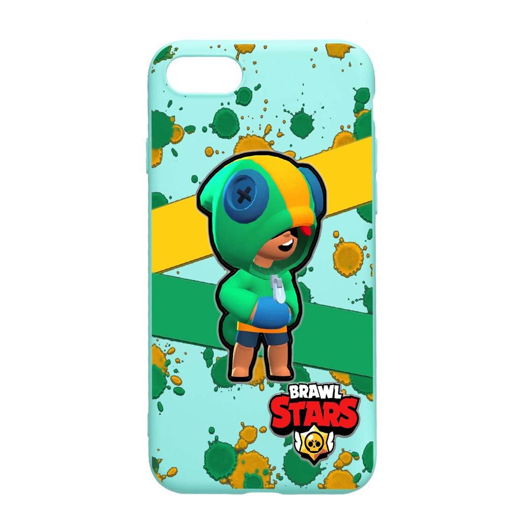 Husa Apple iPhone SE 2 / iPhone 7 / iPhone 8, Brawl Star Leon, rezistenta la uzura, anti-alunecare, din silicon Premium, Mint, M647