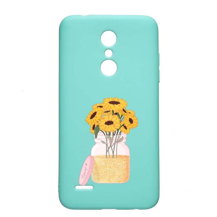 LG K11 / K11 Plus / K10 2018, Sun Flower, Устойчив на износване, Противоплъзгащ се, Премиум силиконов калъф, Мента, M639