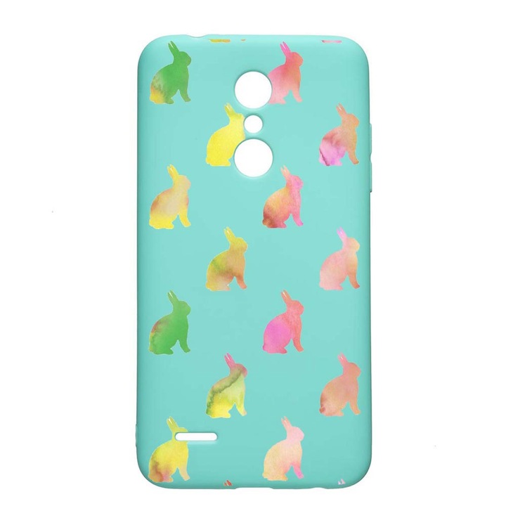 Husa LG K11 / K11 Plus / K10 2018, Cool Rabbits, rezistenta la uzura, anti-alunecare, din silicon Premium, Mint, M695