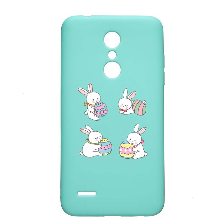 LG K11 / K11 Plus / K10 2018, Заешки Великден, устойчив на износване, противоплъзгащ се, премиум силиконов калъф, Mint, M690