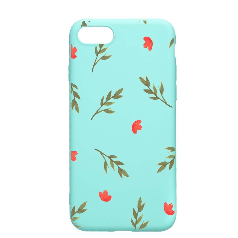 Husa Apple iPhone SE 2 / iPhone 7 / iPhone 8, Flowers, rezistenta la uzura, anti-alunecare, din silicon Premium, Mint, M516