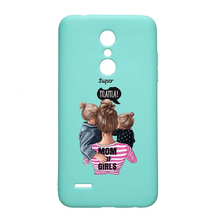 Husa LG K11 / K11 Plus / K10 2018, Super Mama, rezistenta la uzura, anti-alunecare, din silicon Premium, Mint, M556