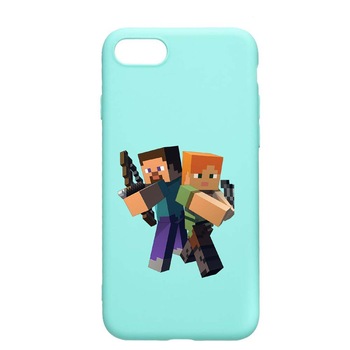 Husa Apple iPhone SE 2 / iPhone 7 / iPhone 8, Minecraft, rezistenta la uzura, anti-alunecare, din silicon Premium, Mint, M728 Husa Apple iPhone SE 2 / iPhone 7 / iPhone 8, Minecraft, rezistenta la uzura, anti-alunecare, din silicon Premium, Mint, M728