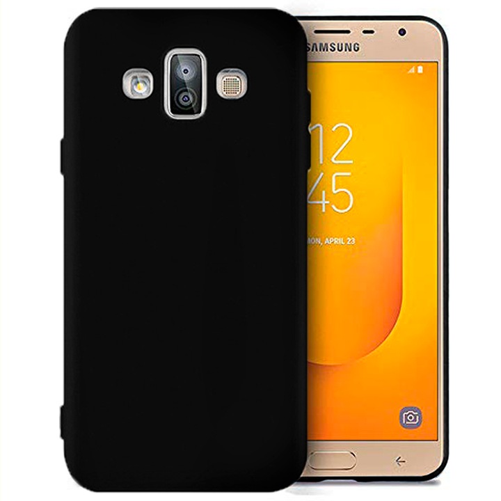 Husa ultra-subtire de protectie pentru Samsung Galaxy J7 Duo (2018), United Case, TPU, Negru mat