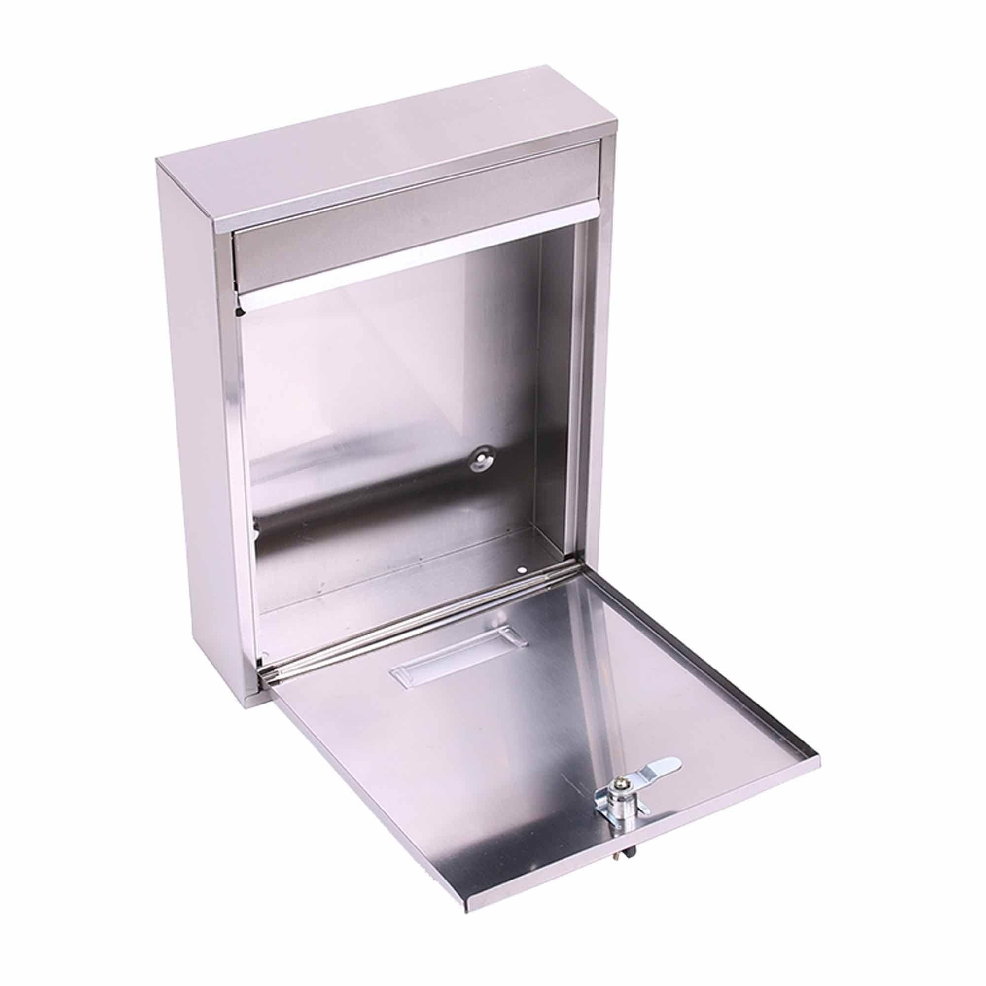 Casuta-cutie postala gri-inox , din otel inoxidabil 26 x 8,3 x 35 cm