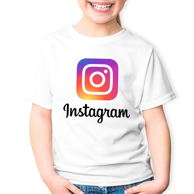 Tricou Alb Copii , Instagram, Alb