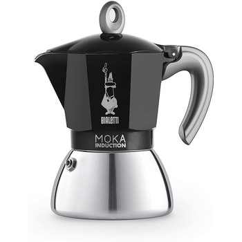 Espressor pentru aragaz Bialetti New Moka Induction, 6 cesti, 280ml, Negru Espressor pentru aragaz Bialetti New Moka Induction, 6 cesti, 280ml, Negru
